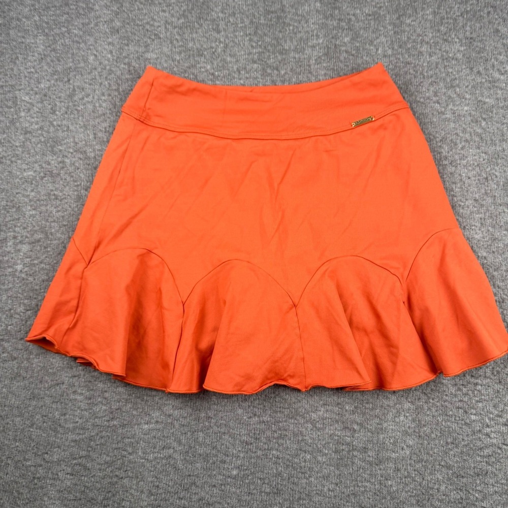Oxinity Womens Orange Ruffle Athletic Skort Tennis Golf Skirt Size P